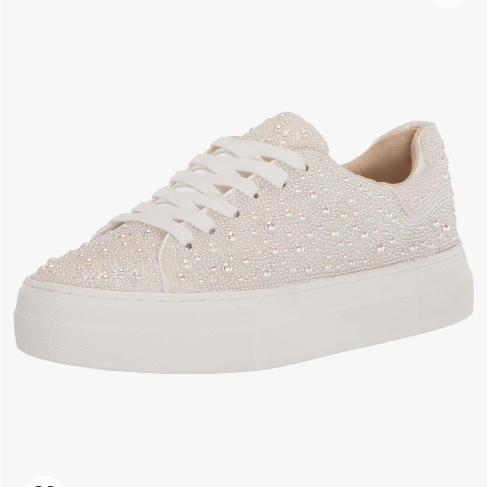Betsy Johnson Sidny Pearl sparkle‎ covered sneakers NEW
